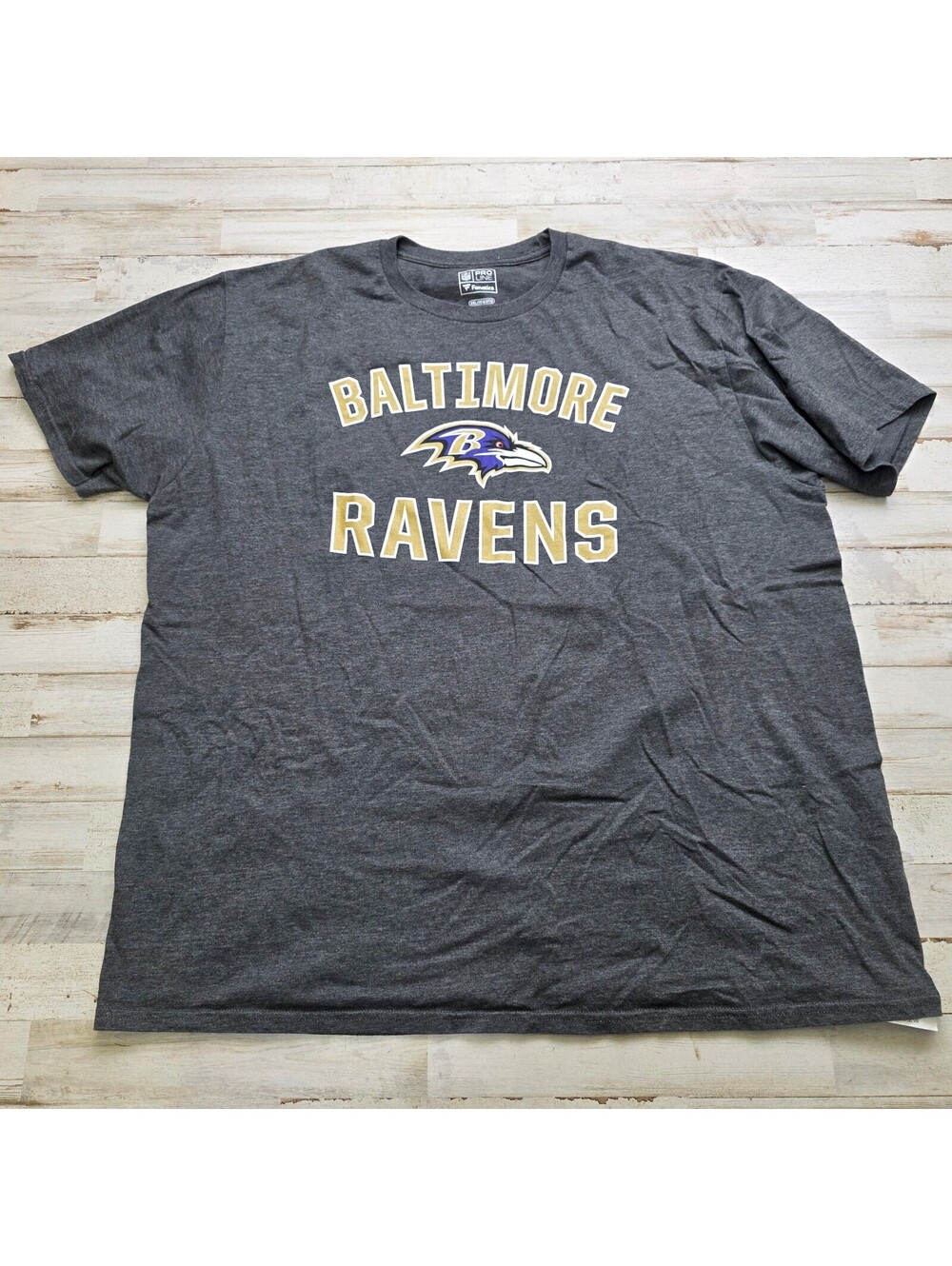 Baltimore Ravens NFL Pro Line Fanatics T-Shirt Men's 2XL Charcoal Gray Logo